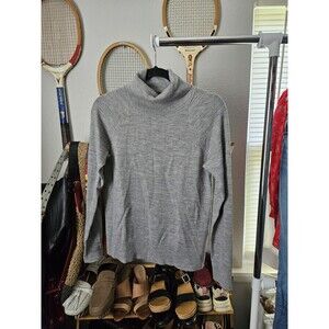 Vintage Pendleton Womens S Gray Virgin Wool Turtleneck Sweater Academia